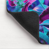 紫と熱いピンクの抽象芸術オリエンタルユリの花 マウスパッド (コーナー)