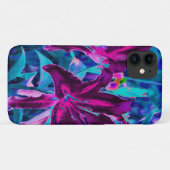 紫と熱いピンクの抽象芸術オリエンタルユリの花 Case-Mate iPhoneケース (裏面(横))