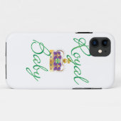 紫と王室の金ゴールドクラウンを持つベビー Case-Mate iPhoneケース (裏面(横))