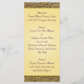 紫と王室の金ゴールドフローラのメニューカード メニュー (裏面)