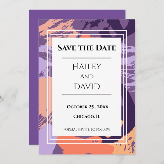 紫と珊瑚の日付を保存 (正面/裏面)