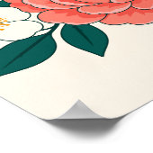 紫と珊瑚の花の花束 ポスター (角)