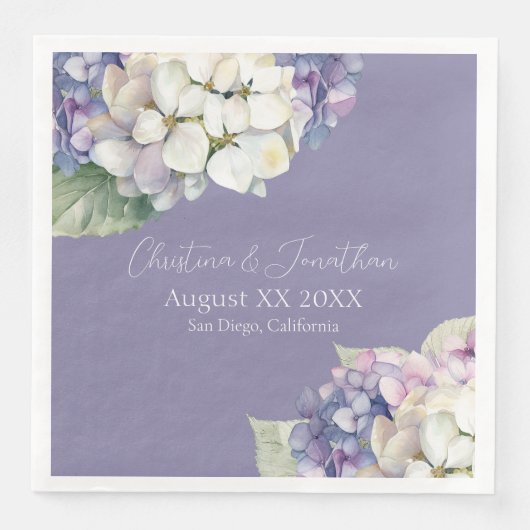 紫と白あじさい花オンラベンダー (正面)