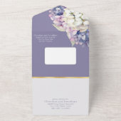 紫と白あじさい花オンラベンダー オールインワン招待状 (外側)