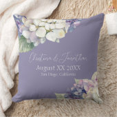 紫と白あじさい花オンラベンダー クッション (ブランケット)