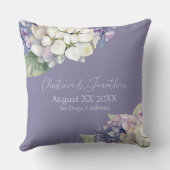 紫と白あじさい花オンラベンダー クッション (裏面)