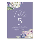 紫と白あじさい花オンラベンダー テーブルナンバー (正面)