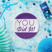 紫と白あなたはそれを卒業した ペーパープレート (パーティー)