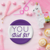 紫と白あなたはそれを卒業した ペーパープレート (パーティー)