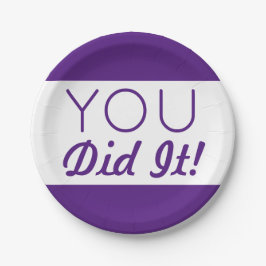 紫と白あなたはそれを卒業した ペーパープレート