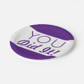 紫と白あなたはそれを卒業した ペーパープレート (アングル)