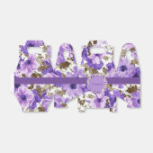 紫と白かわいらしのフローラ切り妻用箱 フェイバーボックス (折り畳みなし)