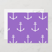 紫と白のいかりパターン1 ポストカード (正面/裏面)