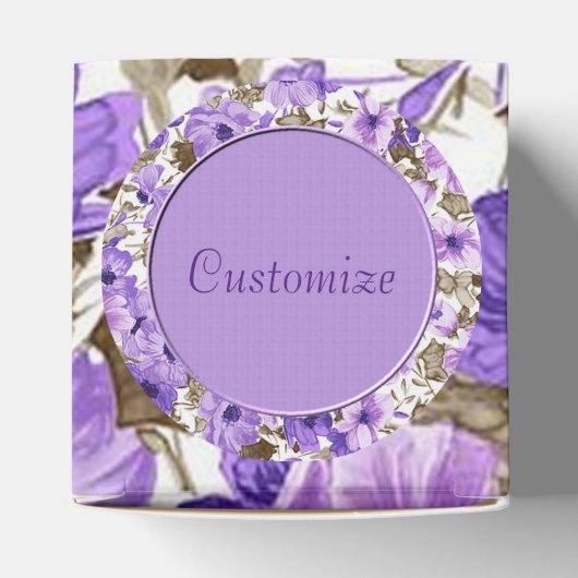 紫と白のかわいらしフローラキューブの優先ボックス フェイバーボックス (上部)