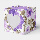 紫と白のかわいらしフローラキューブの優先ボックス フェイバーボックス (正面サイド)