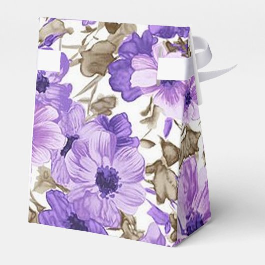 紫と白のかわいらしフローラテントの好意ボックス フェイバーボックス (裏面サイド)