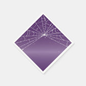 紫と白のきらめくダイヤモンドスパイダーウェブ スタンダードカクテルナプキン (角)