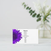 紫と白のアポップ・アートのートヒマワリ 名刺 (スタンド正面)