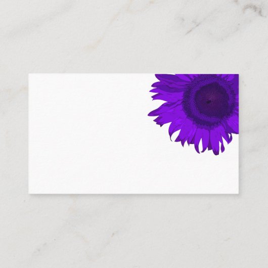 紫と白のアポップ・アートのートヒマワリ 名刺 (裏面)