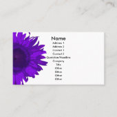 紫と白のアポップ・アートのートヒマワリ 名刺 (正面)