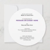 紫と白のインフィニティラウンド招待状 招待状 (裏面)