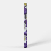 紫と白のオダマキの花柄 SAMSUNG GALAXYケース (右側面)