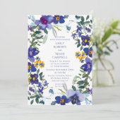 紫と白のオーキッドウォーターカラーフローラ結婚ズ 招待状 (スタンド正面)