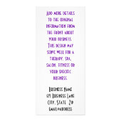 紫と白のオーキッドクローズアップ写真 ラックカード (裏面)