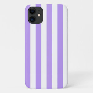 紫と白のキャンディストライプー iPhone 11 ケース