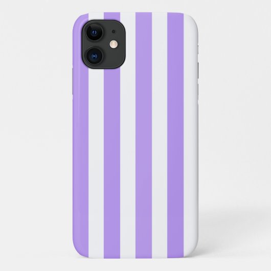 紫と白のキャンディストライプー Case-Mate iPhoneケース (裏面)