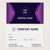 紫と白のギフトモダンカード (正面&裏面)