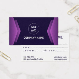 紫と白のギフトモダンカード