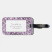 紫と白のギリシャ語の鍵Monogram Lagageタグ ラゲッジタグ (裏面横)