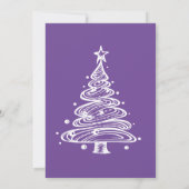 紫と白のクリスマスツリーパーティー 招待状 (裏面)
