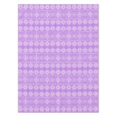 紫と白のクリスマスフェア島のパターン テーブルクロス (正面)