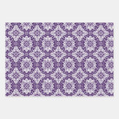 紫と白のクリスマスモチーフ ラッピングペーパーシート (正面2)