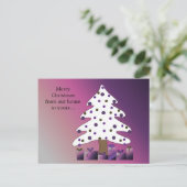 紫と白のクリスマス シーズンポストカード (スタンド正面)