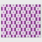 紫と白のクリスマス ラッピングペーパー (フラット)