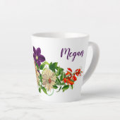 紫と白のクレアミッツフローララテマグカップ カフェラテマグ (右アングル)