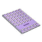 紫と白のサッカーボールのノーパーソナライズされたト ノートブック (右側)