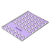 紫と白のサッカーボールのノーパーソナライズされたト ノートブック (左側)