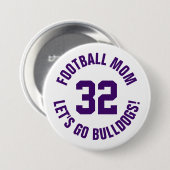 紫と白のサッカーマママージャージー番号 缶バッジ (正面&裏面)