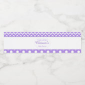 紫と白のシェブロンと水玉模様ベビー ペットボトルラベル (シングルラベル)