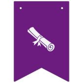 紫と白のシンプルカスタマイズ可能な卒業 バンティングフラッグ (第2の旗)