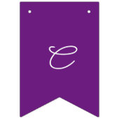 紫と白のシンプルカスタマイズ可能な卒業 バンティングフラッグ (第3の旗)