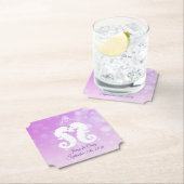 紫と白のシーホース結婚のコースター ペーパーコースター (インサイチュ)