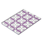 紫と白のシームレスなパターン ノートブック (左側)