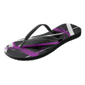 紫と白のシームレスな線 ビーチサンダル (アングル)