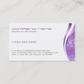 紫と白のジオメトモダンリデザイン 名刺 (裏面)