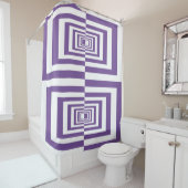 紫と白のジオメトリックパターモダンンデザイン シャワーカーテン (インサイチュ)